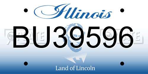 BU39596 Illinois License Plate