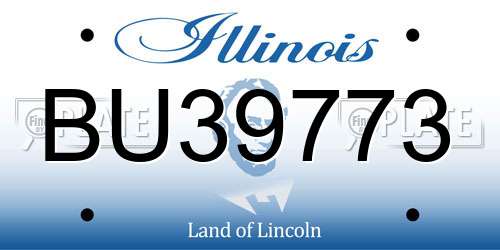 BU39773 Illinois License Plate