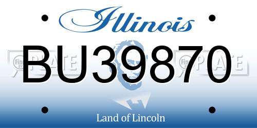 BU39870 Illinois License Plate