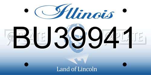 BU39941 Illinois License Plate