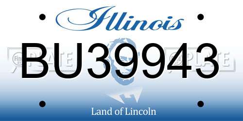 BU39943 Illinois License Plate