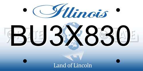BU3X830 Illinois License Plate