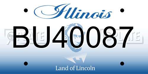 BU40087 Illinois License Plate