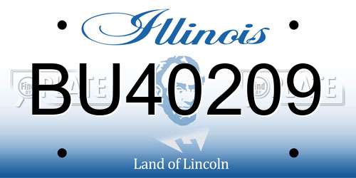 BU40209 Illinois License Plate