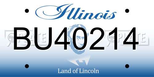 BU40214 Illinois License Plate