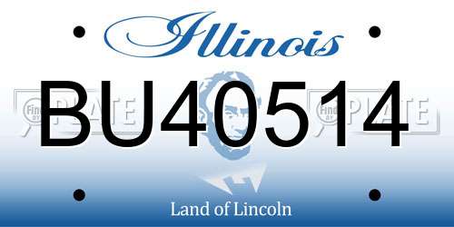 BU40514 Illinois License Plate