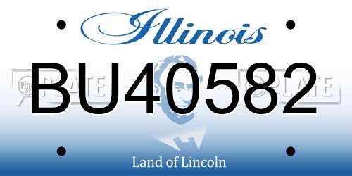 BU40582 Illinois License Plate
