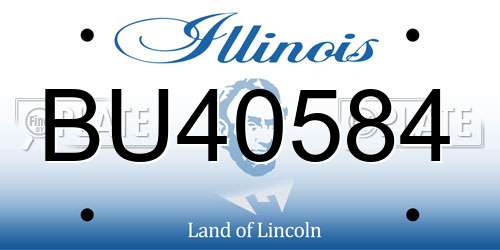 BU40584 Illinois License Plate