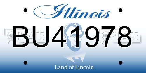 BU41978 Illinois License Plate