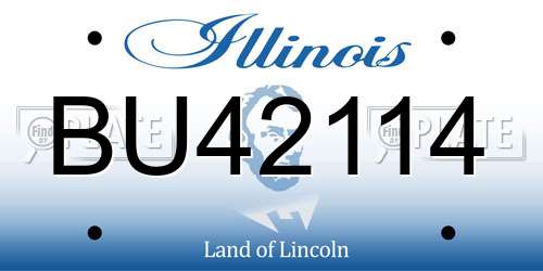 BU42114 Illinois License Plate