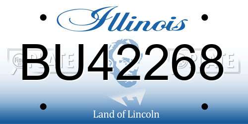 BU42268 Illinois License Plate