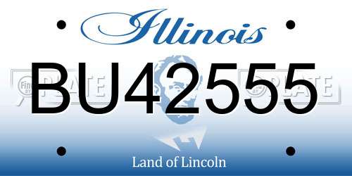 BU42555 Illinois License Plate