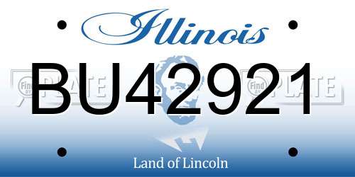 BU42921 Illinois License Plate