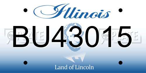 BU43015 Illinois License Plate