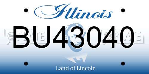 BU43040 Illinois License Plate