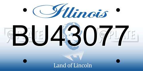 BU43077 Illinois License Plate