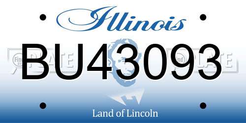 BU43093 Illinois License Plate