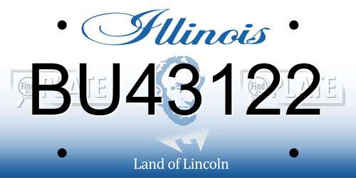 BU43122 Illinois License Plate