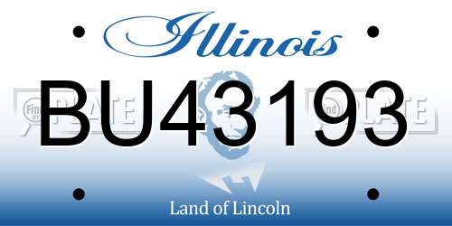 BU43193 Illinois License Plate