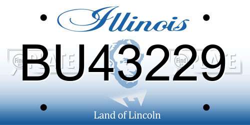 BU43229 Illinois License Plate