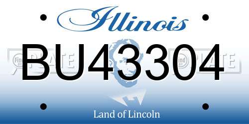 BU43304 Illinois License Plate