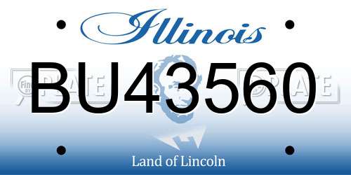 BU43560 Illinois License Plate