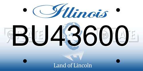 BU43600 Illinois License Plate