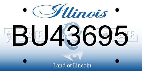 BU43695 Illinois License Plate