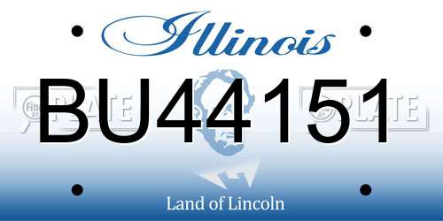 BU44151 Illinois License Plate