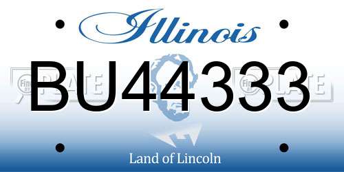BU44333 Illinois License Plate