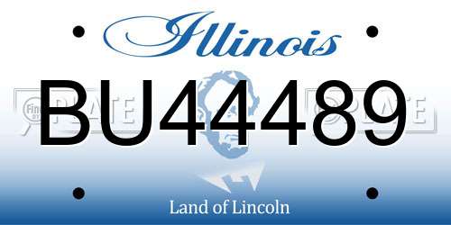 BU44489 Illinois License Plate