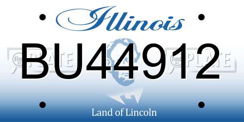 BU44912 Illinois License Plate