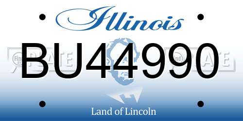 BU44990 Illinois License Plate
