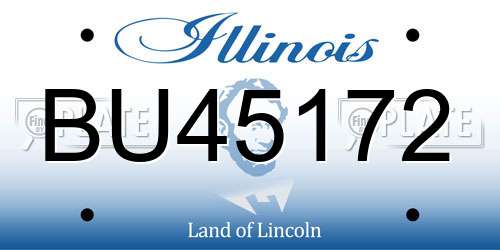 BU45172 Illinois License Plate