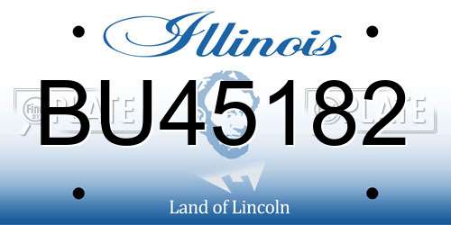 BU45182 Illinois License Plate