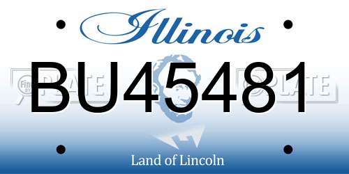 BU45481 Illinois License Plate