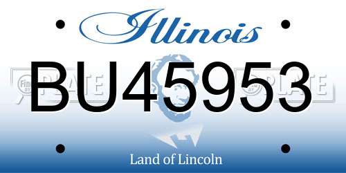 BU45953 Illinois License Plate