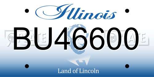 BU46600 Illinois License Plate