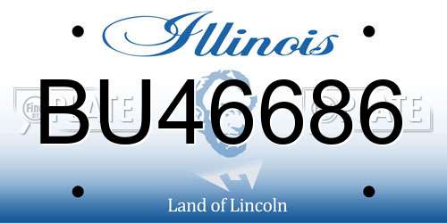 BU46686 Illinois License Plate