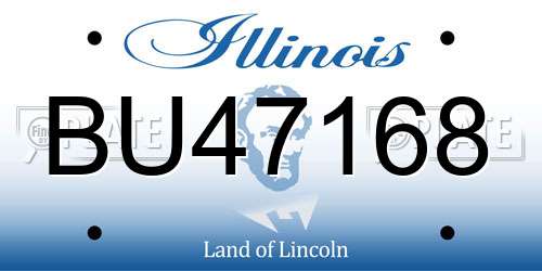 BU47168 Illinois License Plate