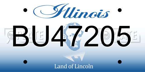 BU47205 Illinois License Plate