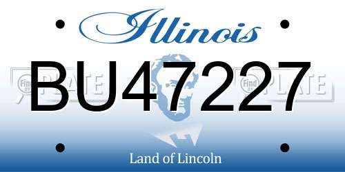 BU47227 Illinois License Plate
