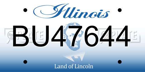 BU47644 Illinois License Plate
