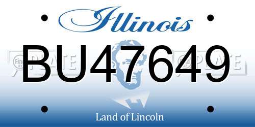 BU47649 Illinois License Plate
