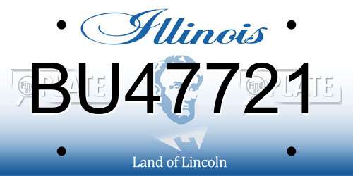 BU47721 Illinois License Plate