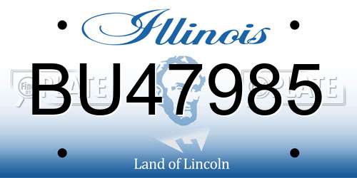 BU47985 Illinois License Plate