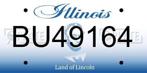 BU49164 Illinois License Plate