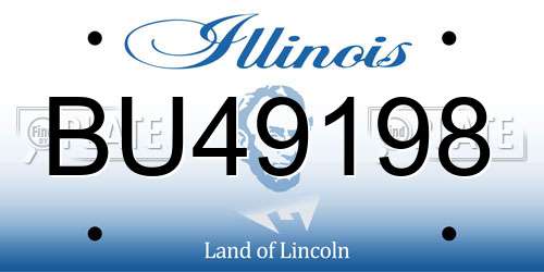 BU49198 Illinois License Plate