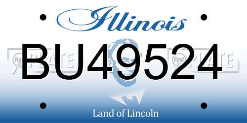 BU49524 Illinois License Plate