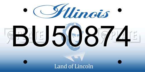 BU50874 Illinois License Plate